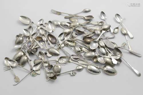 A QUANTITY OF ASSORTED SMALL TEA AND OTHER SPOONS ETC. many ...