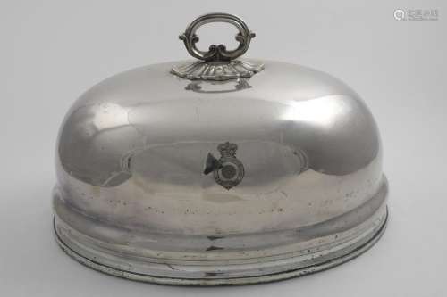 A GRADUATED PAIR OF OLD SHEFFIELD PLATED MEAT DISH COVERS en...