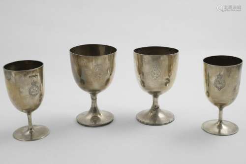 REGIMENTAL INTEREST:- Two late Victorian goblets, engraved w...