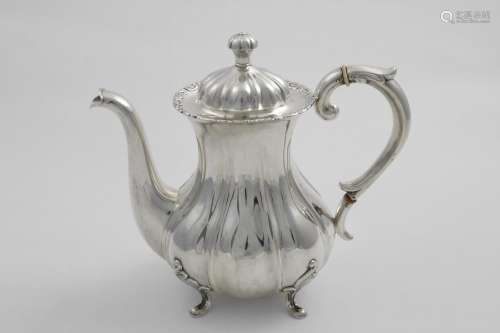 A MID 20TH CENTURY DANISH COFFEE POT of baluster form with f...