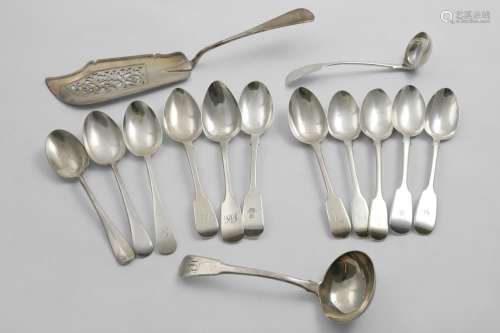 A MIXED LOT:- A Victorian fish slice, a Newcastle toddy ladl...