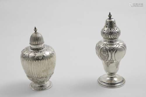 A LATE VICTORIAN SUGAR CASTER of inverted baluster form, wit...