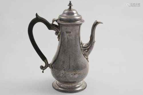 A LATE VICTORIAN BALUSTER COFFEE POT with a domed cover, kno...