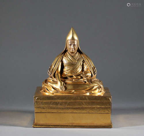 Tibetan copper lauding-gold Buddha