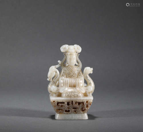 Han dynasty - Hetian Jade Mixed with Silver Guanyin