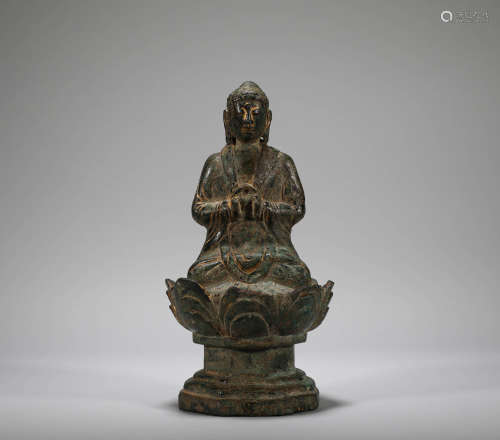Liao Dynasty - Bronze and Clay Golden Buddha
