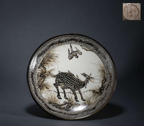 Song Dynasty - Deer Pattern Plate of Cizhou kiln
