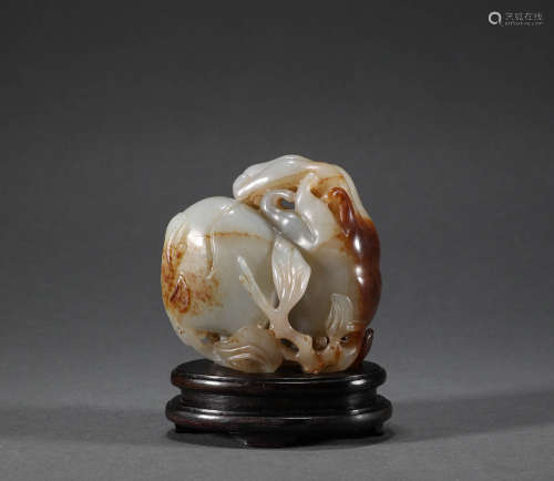 Qing Dynasty - Hetian Jade Buddha Hand Decoration