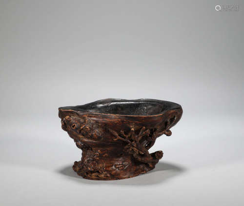 Qing Dynasty - Agarwood Plum Blossom Cup