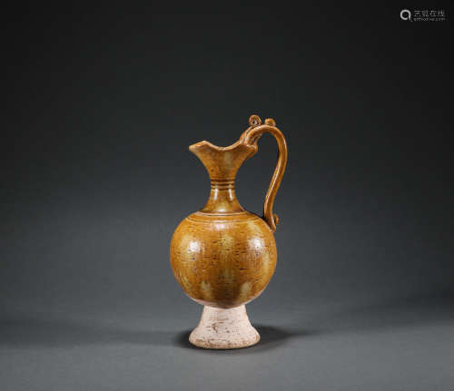 Tang Dynasty - Yellow Glazed Phoenix Head Pot