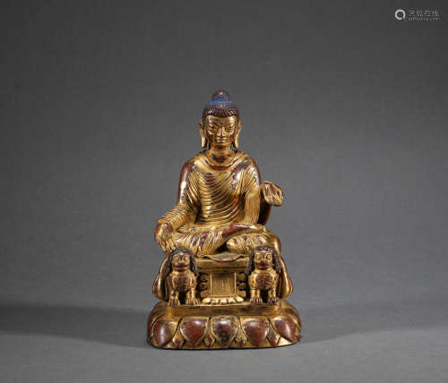 Northern Wei Dynasty - Gilt Bronze Sakyamuni