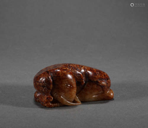 Qing Dynasty - Hetian Jade Elephant