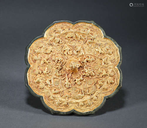 Tang Dynasty - Mirror with Pure Gold Sea Beast