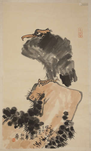 Pan Tianshou Eagle Hanging Scroll on Paper