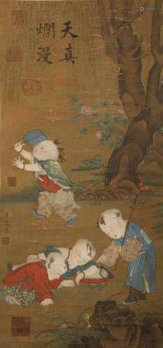 Song Dynasty - Li Song Opera Hanging Scroll on Silk