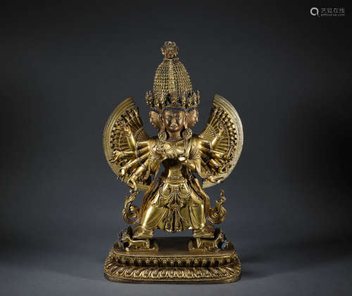 Gilt Bronze Buddha with A Thousand Hands on All Sides