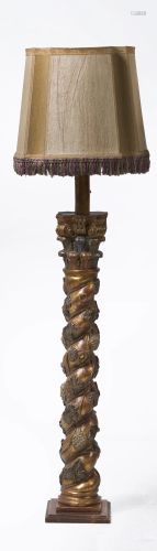 Solomonic carved and polychromed column
