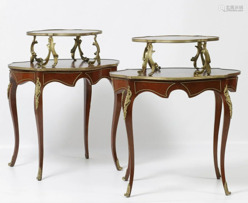 Pair of Louis XV tables of two heights