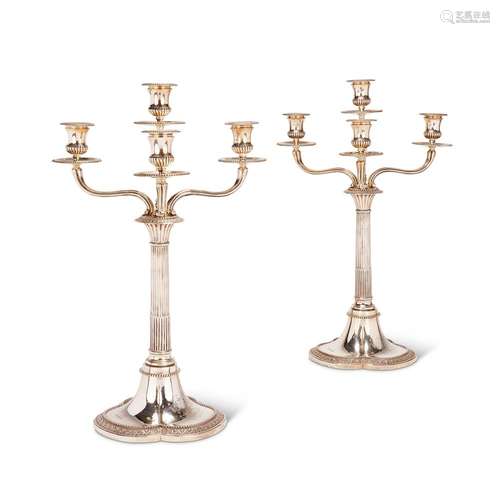 A PAIR OF VICTORIAN SILVER FOUR LIGHT CANDELABRA, JOHN HUNT ...