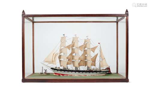 A SAILOR'S MODEL OF A FOUR-MASTED BARQUENEW YORK