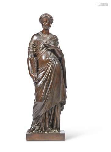 A BRONZE NEO CLASSICAL FIGURE BY EUGÈNE ANTOINE AIZELIN (182...