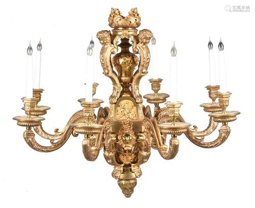 A FRENCH ORMOLU EIGHT BRANCH CHANDELIER