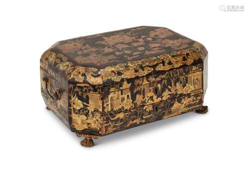 Y A CHINESE EXPORT LACQUER WORK AND WRITING BOX