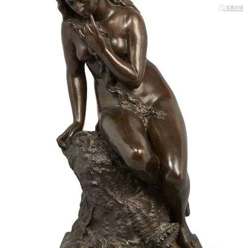 Figure française en bronze d'un nu féminin, fin du 19ème siè...