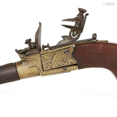 Pistolet de poche à silex par Johnson & Collins, armature en...