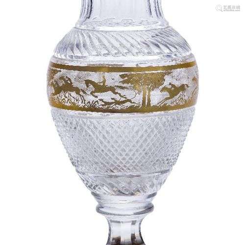 Un vase continental en verre et doré, début du 20e siècle, l...