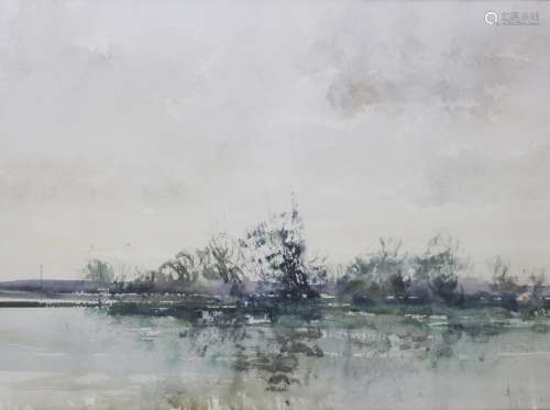 •ARTHUR KARL MADERSON (b.1942) SOMERSET LEVELS Signed, water...