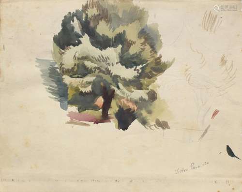 •VICTOR PASMORE, CH, CBE (1908-1998) TREE STUDY Watercolour ...