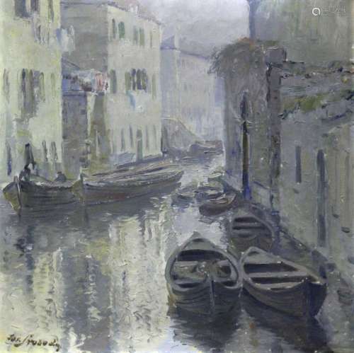 JOSEF SVOBODA (Czech, 1901-1945) A BACKWATER, VENICE Signed,...