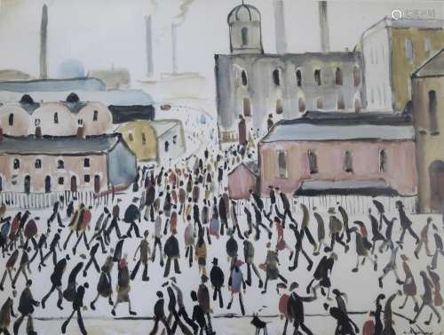 •AFTER LAURENCE STEPHEN LOWRY, RA (1887-1976) GOING TO WORK ...
