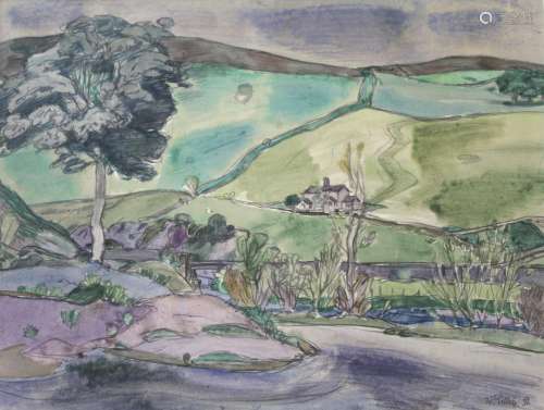 •WILLIAM GEORGE GILLIES, RA (1898-1973) LANDSCAPE Signed and...
