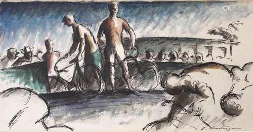 •EDWARD ARDIZZONE, CBE, RA (1900-1979) CYCLISTS AT PADDINGTO...