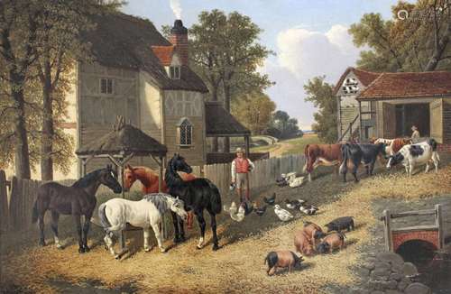 FOLLOWER OF JOHN FREDERICK HERRING (1795-1865) A FARMYARD SC...