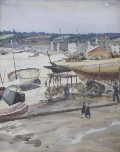 THOMAS COOPER GOTCH (1854-1931) THE BEACH AT NEWLYN, CORNWAL...