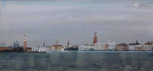 •JOHN DOYLE, RWS (b.1928) VENICE Watercolour 14 x 30cm; with...