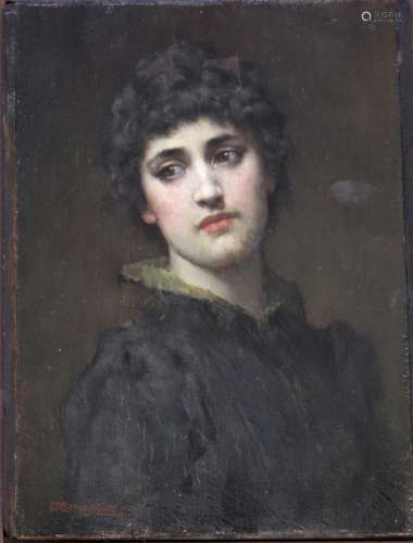 WILLIAM A. BREAKSPEARE (1856-1914) A THOUGHTFUL LOOK Signed,...