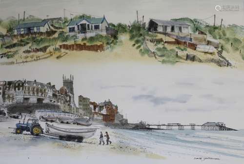 •DAVID GENTLEMAN (b.1930) CROMER Signed, watercolour with pe...