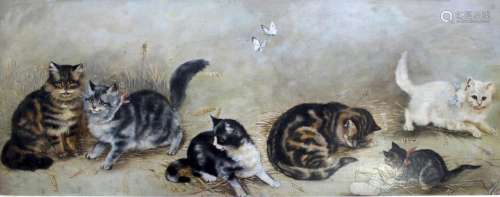 *** ANDREE (Fl.c.1904) PLAYFUL CATS Signed and dated 1904, o...