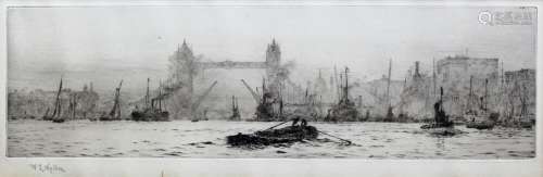 WILLIAM LIONEL WYLLIE, RA (1851-1931) THE POOL OF LONDON AND...