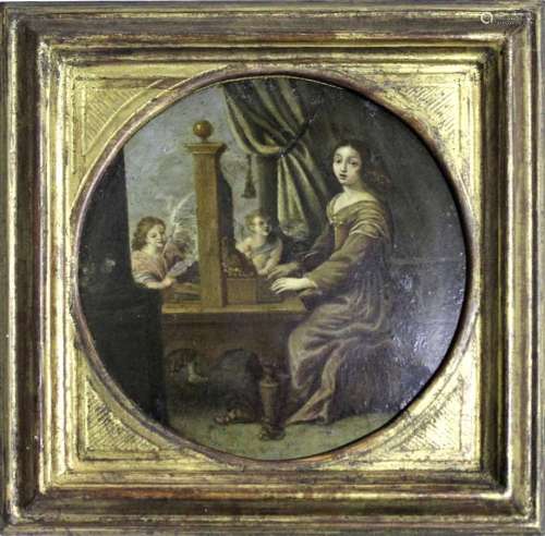 FOLLOWER OF MICHIEL COXCIE (1499-1592) ST CECILIA AT THE ORG...