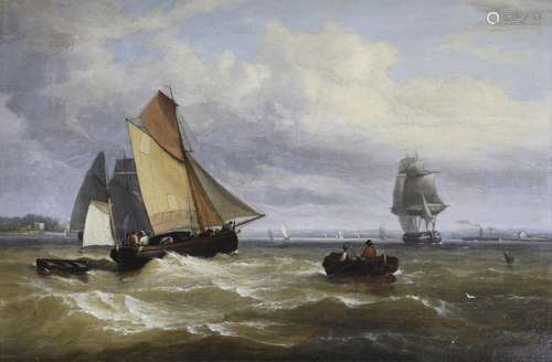 JOSEPH W. YARNOLD (c.1817-1852) SHIPPING IN THE THAMES ESTUA...