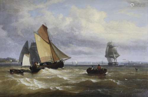 JOSEPH W. YARNOLD (c.1817-1852) SHIPPING IN THE THAMES ESTUA...