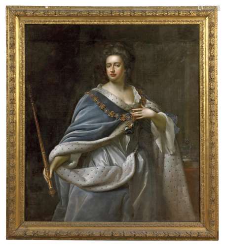 ATTRIBUTED TO EDMUND LILLY (d.1716) PORTRAIT OF QUEEN ANNE S...