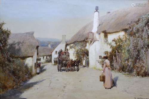 JOHN WHITE (1851-1933) GOING BY THE COACH, THE SHIP INN, POR...