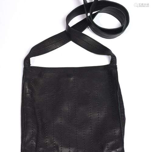 HERMES PARIS MADE IN France Sac/pochette en cuir agneau noir...