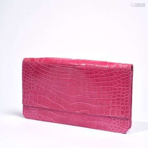 Collection Safia Al Rashid Pochette 26 cm en crocodile rose,...